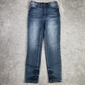 Judy Blue Jeans Women’s 7/28 Blue Skinny High Rise Dark Wash Faded Stretch